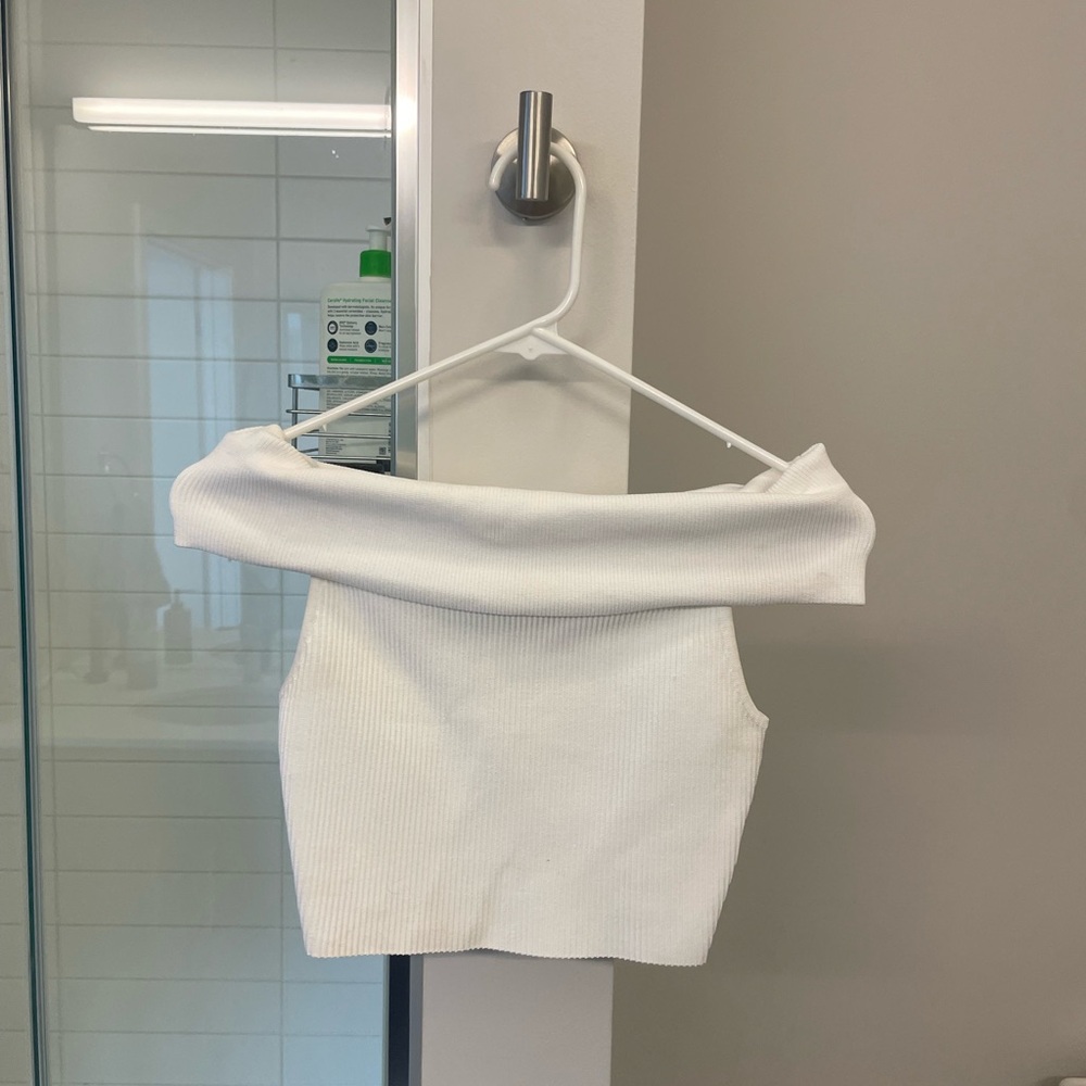White Sculpt Knit Top- aritzia